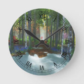 長い一日の歩く時計 ラウンド壁時計 (正面)