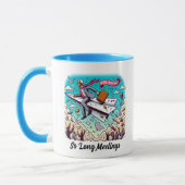 長い会議の終おもしろい了 マグカップ (左)