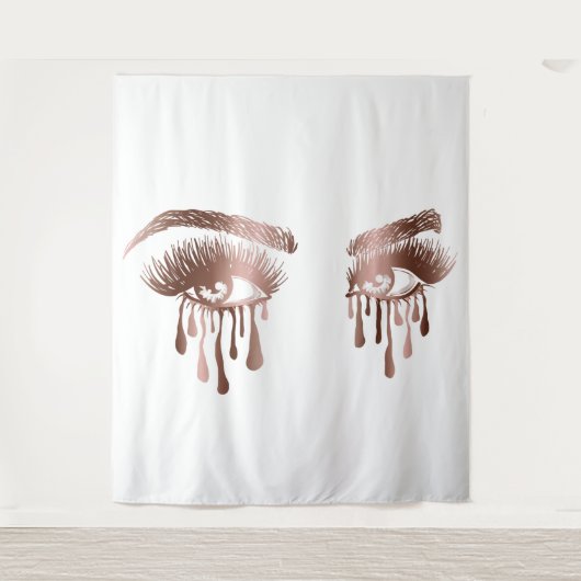 長い光と滴りで美しい目を作る タペストリー (正面)