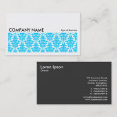 長い写真0122 - Sky Blue Damaskパターン 名刺 (正面/裏面)