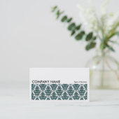 長い写真0124 – ダークグリーンダマスク 名刺 (スタンド正面)