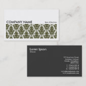 長い写真0129 – ダークオリーブダマスク 名刺 (正面/裏面)