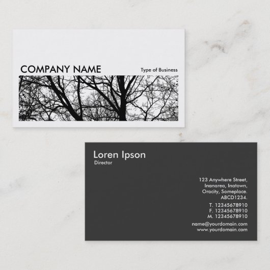 長い写真0162 – シルエットされた枝HC 名刺 (正面/裏面)