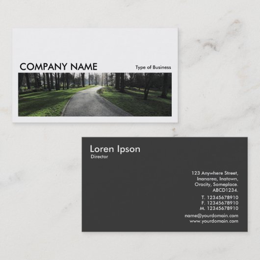 長い写真0166 – 公園のパス 名刺 (正面/裏面)