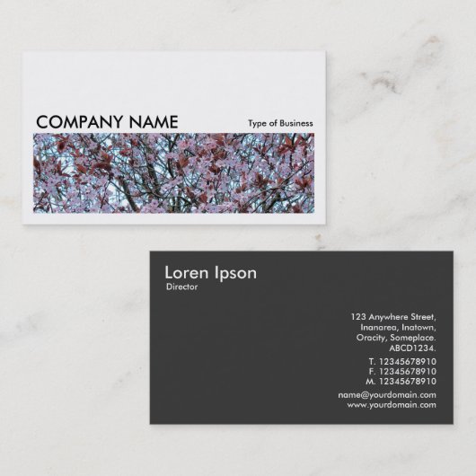 長い写真0168 -さくらんぼの花 名刺 (正面/裏面)