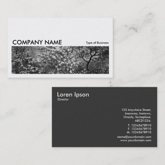 長い写真0180 – 花のマグノリアの木 名刺 (正面/裏面)