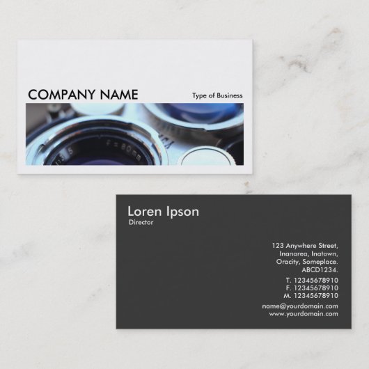 長い写真0247 -ヴィンテージTLRカメラ 名刺 (正面/裏面)