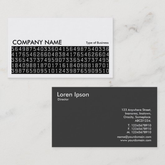 長い写真0268 – 乱数 名刺 (正面/裏面)