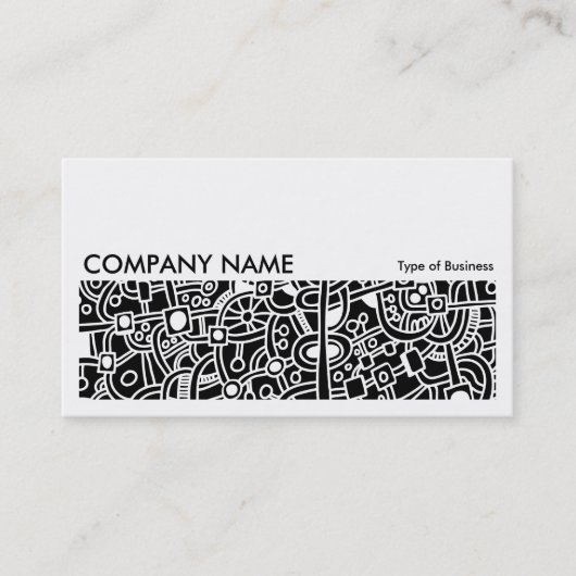 長い写真035 – メトロポリス – 黒の上に白 名刺 (正面)