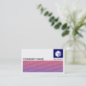 長い写真 – ロゴとパネル – 深いネイビーブルー 名刺 (スタンド正面)