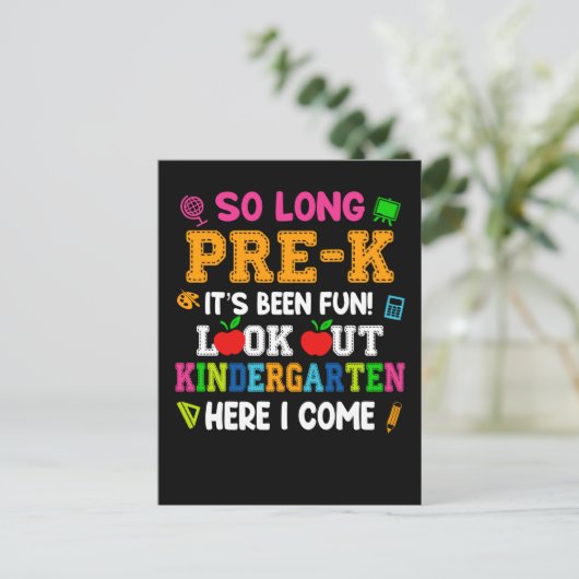 長い前の幼稚園のおもしろい見て シーズンポストカード (スタンド正面)