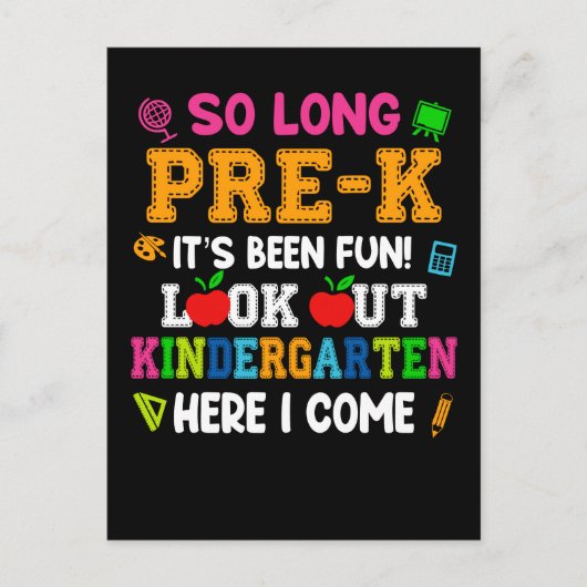 長い前の幼稚園のおもしろい見て シーズンポストカード (正面)