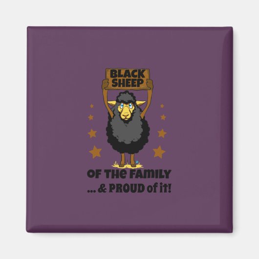 長い失った子羊:家族の磁石の黒い羊 マグネット (正面)