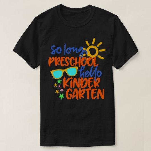 長い就学前グレードHELLO幼稚園先生 Tシャツ (デザイン正面)