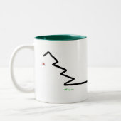 長い尾のクリスマス猫 ツートーンマグカップ (左)