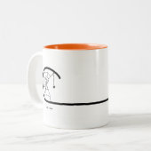 長い尾のハロウィン猫 ツートーンマグカップ (正面左)