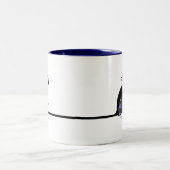 長い尾猫によって行くFishin ツートーンマグカップ (中央)