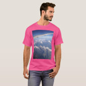 長い山から飛行機 Tシャツ (正面フル)