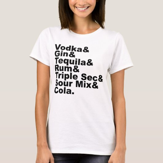 長い島のアイスティーの7つの成分 Tシャツ (正面)