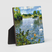 長い島の湖、有名絵画な湖。 フォトプラーク (正面)