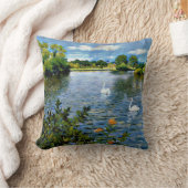 長い島の湖、素晴らしアート。 クッション (ブランケット)