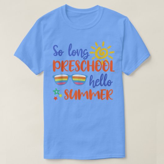 長い幼稚園こんにちは夏の先生学生の子供 Tシャツ (デザイン正面)