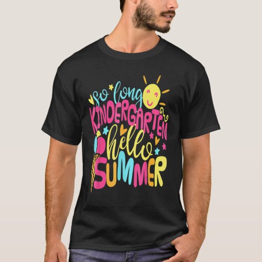 長い幼稚園こんにちは夏の最後の日学校 Tシャツ (正面)