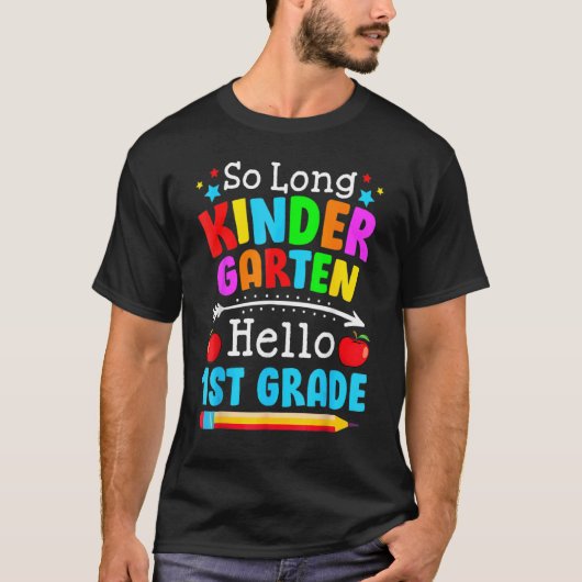 長い幼稚園こんにちは1年生の1日目 Tシャツ (正面)
