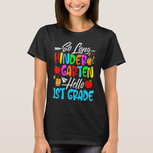 長い幼稚園こんにちは1年生の1日目 Tシャツ (正面)