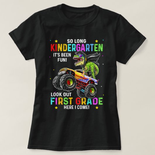 長い幼稚園の卒業クラスの恐竜 Tシャツ (デザイン正面)