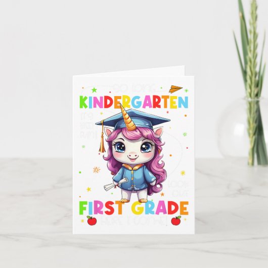 長い幼稚園の卒業式 カード (正面)