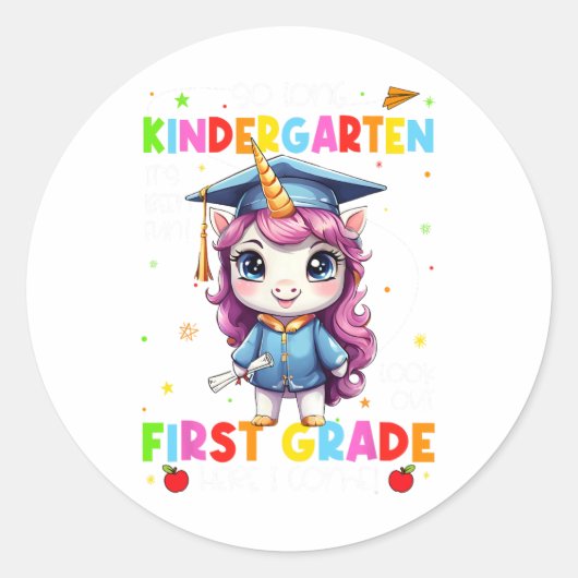 長い幼稚園の卒業式 ラウンドシール (正面)