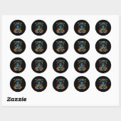 長い幼稚園の卒業1年生の少年 ラウンドシール (シート)