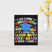 長い幼稚園の卒業1年生 カード (黄色い花)