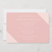 長い影のおめでとうからザグラッド赤面ピンク 招待状 (裏面)