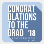 長い影のおめでとうは海軍の卒業 スクエアシール (正面)