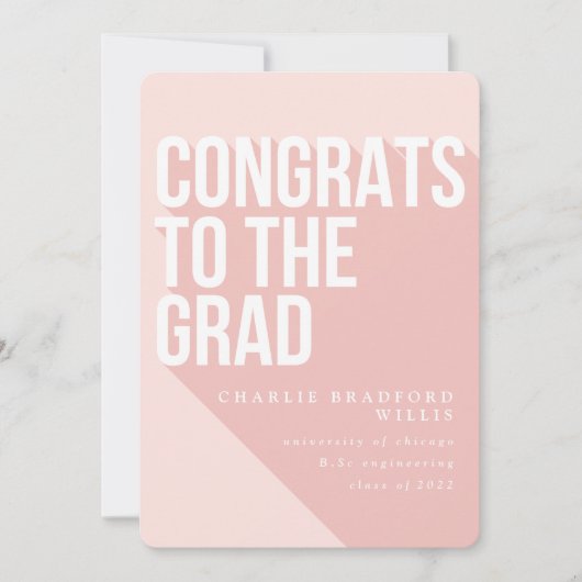 長い影のおめでとうをグラード赤面 招待状 (正面)