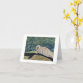 長い影の挨拶状を投げること カード (黄色い花)