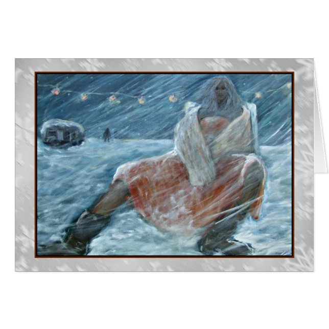 長い待ち時間の芸術カード (正面横)