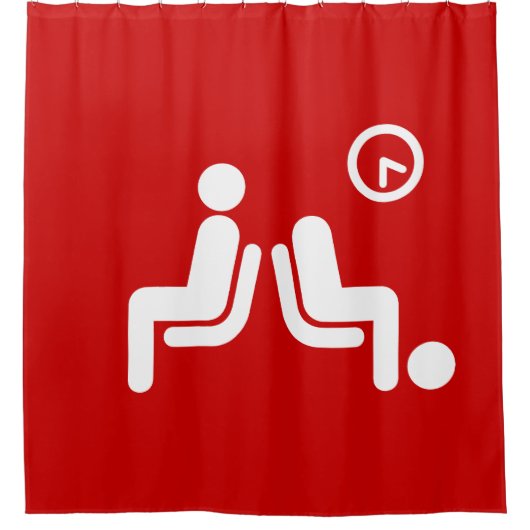 長い待機記号 シャワーカーテン (正面)