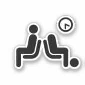 長い待機記号 シール (正面)