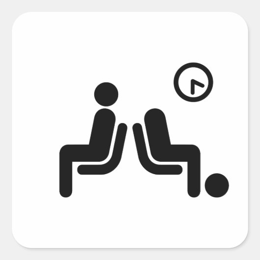 長い待機記号 スクエアシール (正面)