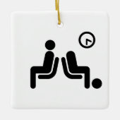 長い待機記号 セラミックオーナメント (正面)