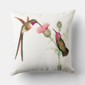 長い後につかれたハチドリの鳥の花の装飾用クッション クッション (裏面)