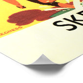 長い斜度は非常に緊張するビーチヴィンテージレール ポスター (角)