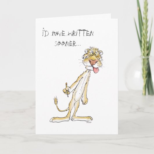 長い時間は書きません! 謝罪のライオンカード カード (正面)