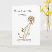 長い時間は書きません! 謝罪のライオンカード カード (黄色い花)