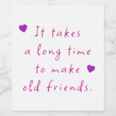 長い時間、古い友人 ワインラベル (シングルラベル)