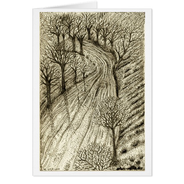 長い曲がりくねった道カード (正面)