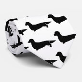 長い毛のダックスフントのタイ ネクタイ (ロール)
